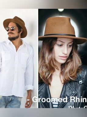 Yellow 108 Brown Wool Eastwood Fedora Size L